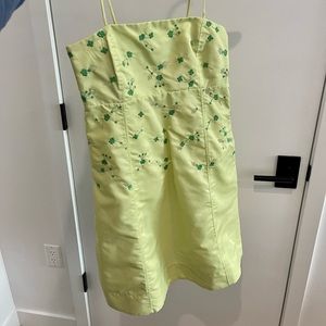 GANNI NYLON MINI DRESS WITH BEADED EMBROIDERY